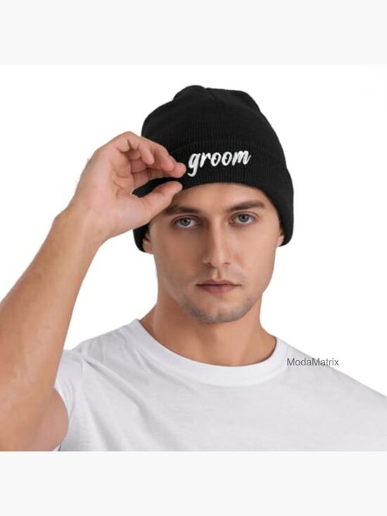 Acrylic Embroidered Couple Beanies, Knit Cuff Hats for Men Women main image 4